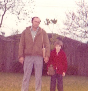 My father and I ready for the hunt. Since I'm not wearing glasses, this must have been taken just before my poor eyesight was diagnosed.